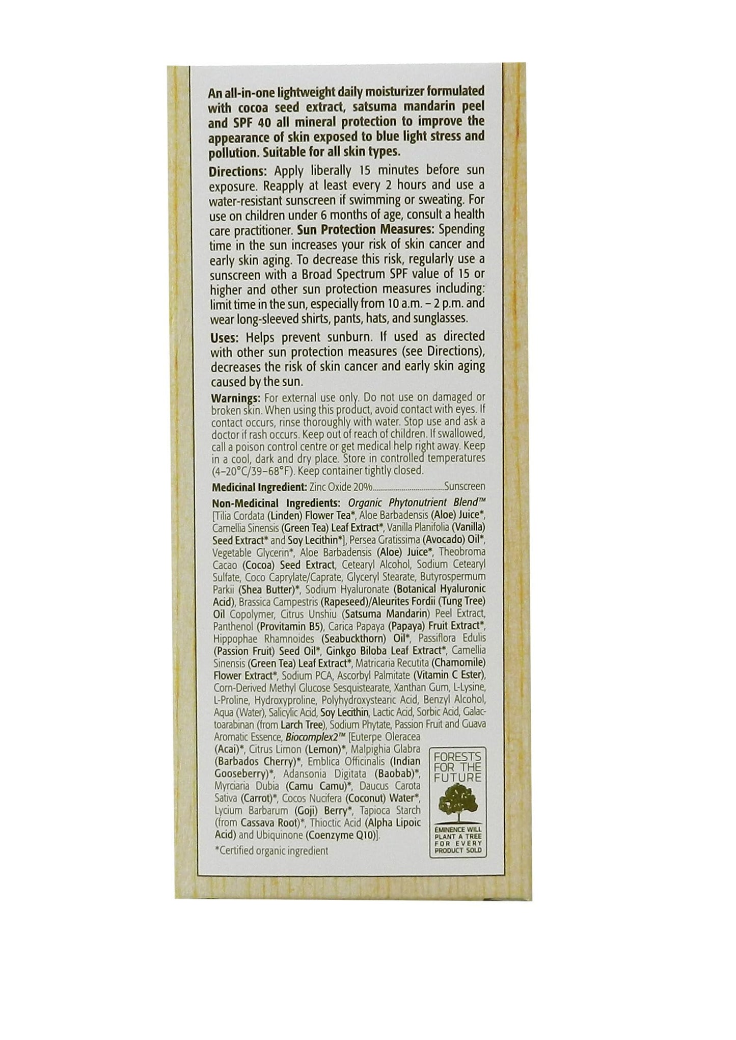 Eminence Lilikoi Daily Defense Moisturizer SPF 40, Vanilla, 2 Fl Oz Beauty & Personal Care Eminence