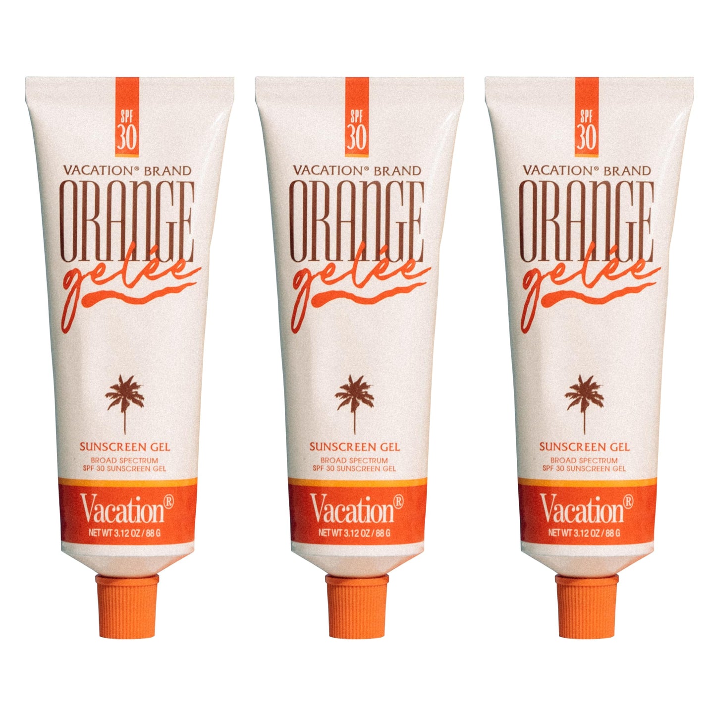 Vacation Orange Gelée SPF 30 Sunscreen Gel and Tube Key Bundle, 3.12 Fluid Ounces - Hydrating Balm-to-Oil Tanning Gel, Transparent, Water-Resistant Beauty & Personal Care VACATION