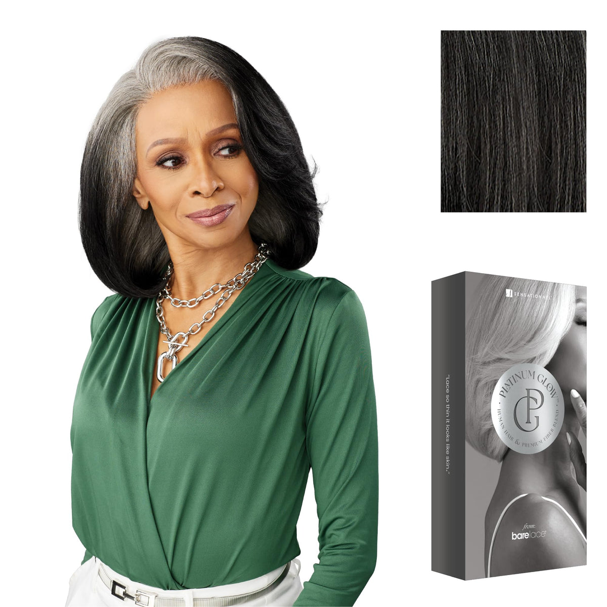 Sensationnel Platinum Glow 13x6 Wig-Celestine, SHIMMERINGSILVER