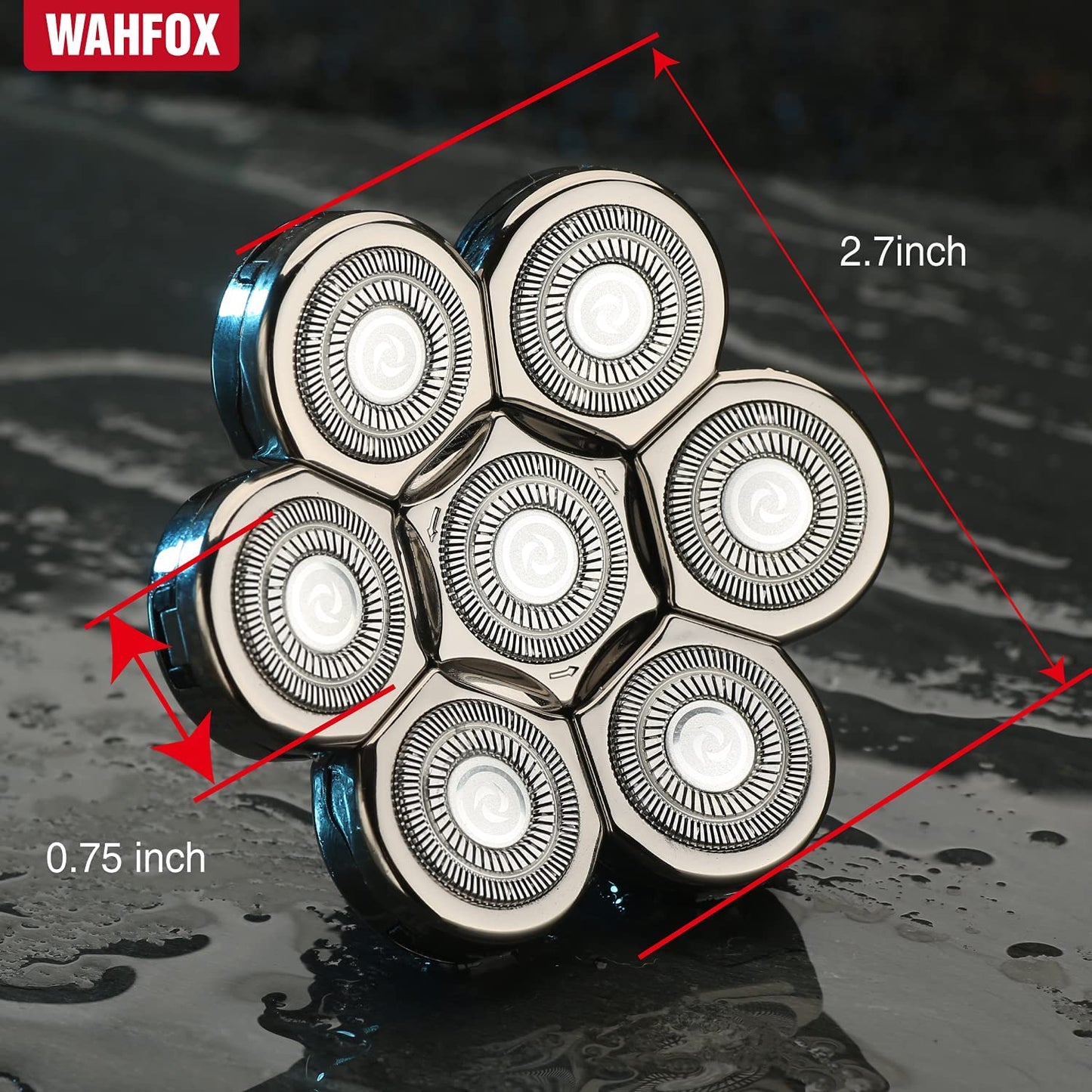 Universal 7 Blades Head Shaver Replacement Heads for Mainstream Shaver Brands, Eelectric Shaver Replacement Replacement Blades (7D Silver) Beauty and Personal Care WAHFOX