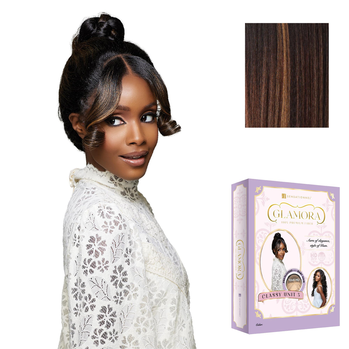 Sensationnel Glamora Lace Front Wig-Classy Unit 3, BALAYAGECHOCOLATE