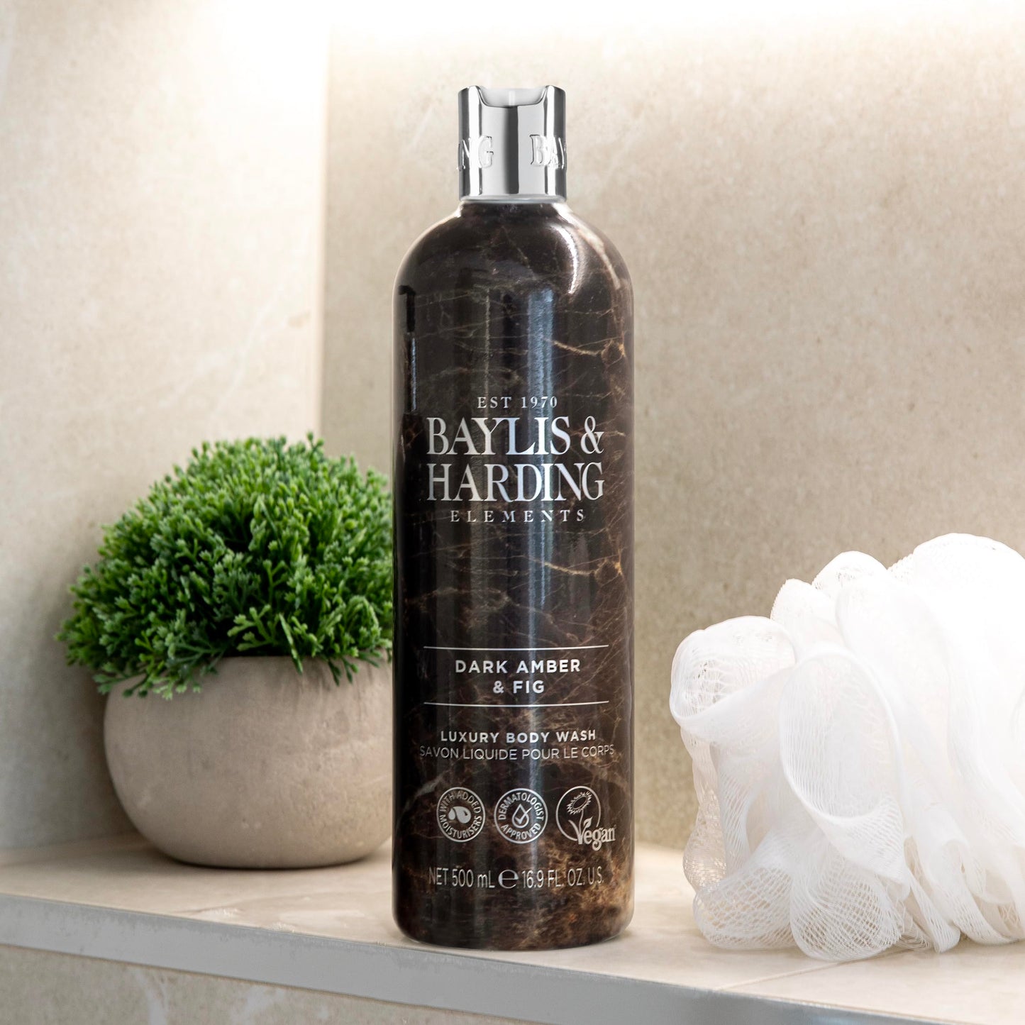 Baylis & Harding Liquid Body Wash Soap, Elements, Dark Amber & Fig, 16.9oz/500ml Beauty & Personal Care Baylis & Harding