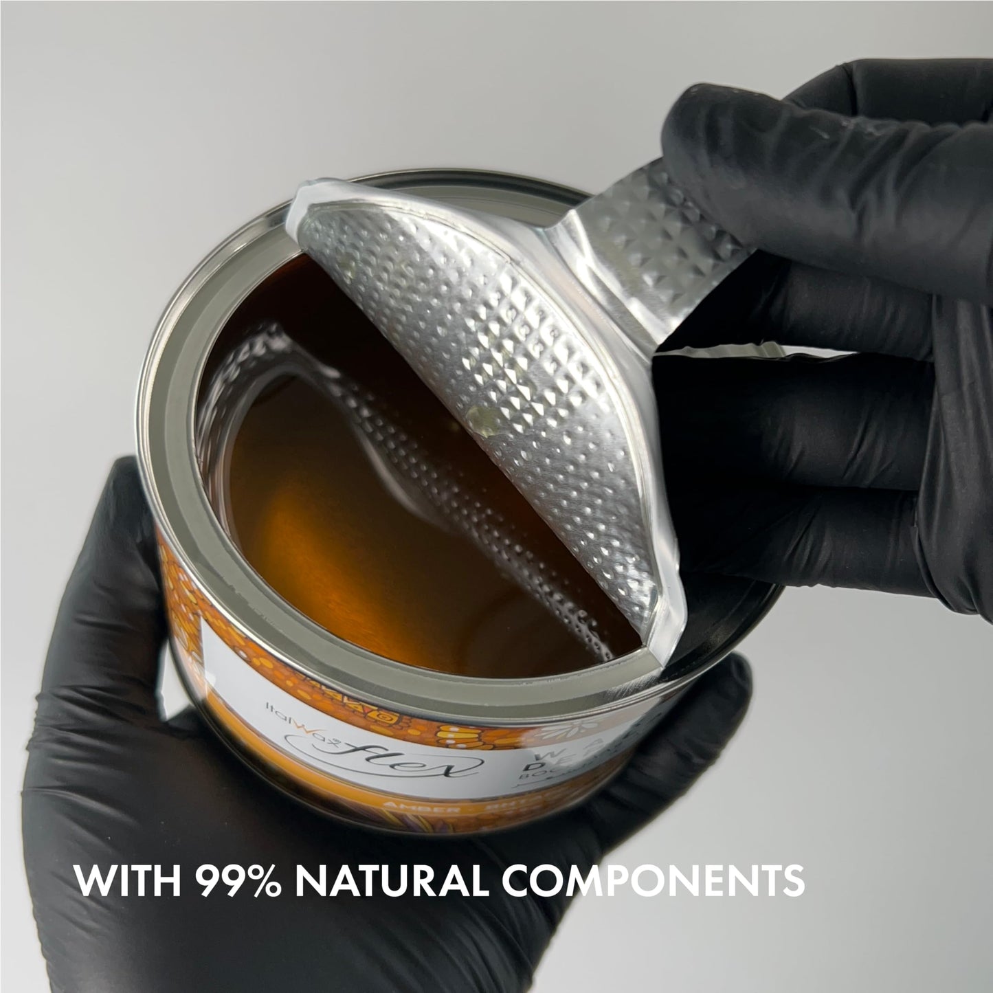 Italwax Flex Amber - 14oz (397 g) - Soft wax tin for hair removal - Uncented - Liposoluble syntetic formulation - Ideal for waxing all body area Beauty and Personal Care Italwax