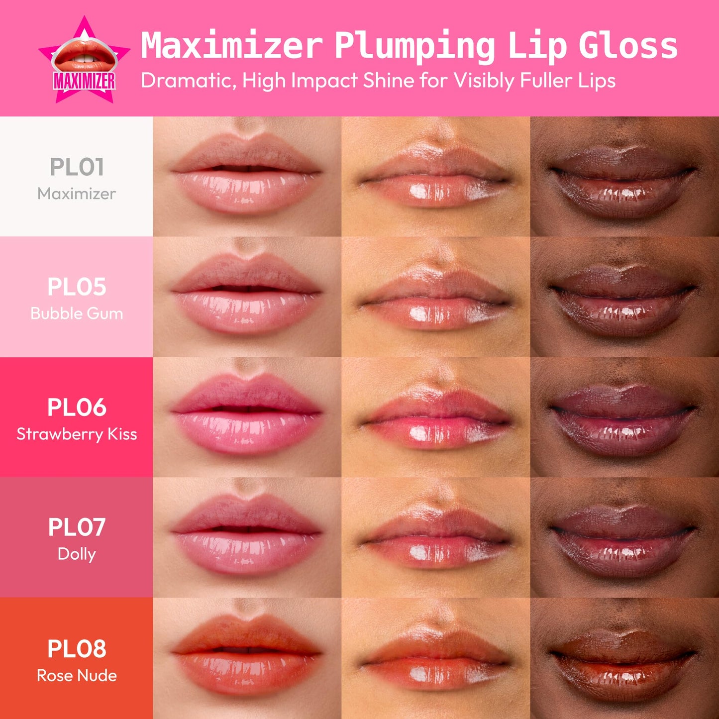Ruby Kisses Hyaluronic Lip Gloss, High-Shine Volumizing Plumping Hydrating Beauty & Personal Care Ruby Kisses