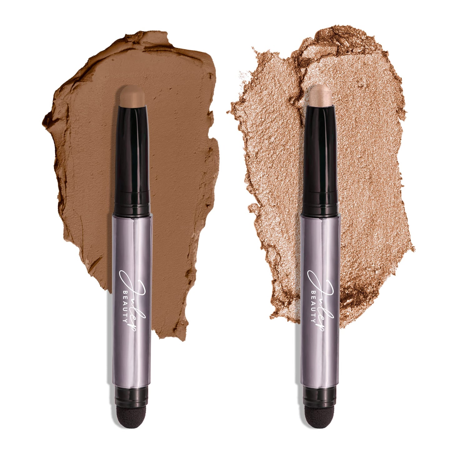 Julep Eyeshadow 101 Crème-to-Powder Waterproof Eyeshadow Stick Duo - Long-Lasting, Crease-Proof, Easy Apply with Built-in Smudger - Sand Shimmer Beauty & Personal Care Julep