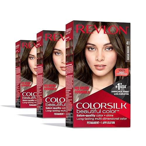 Revlon Colorsilk Beautiful Color Permanent Hair Color, (OLD VERSION) 41 Medium Brown (Pack of 3) Beauty & Personal Care REVLON