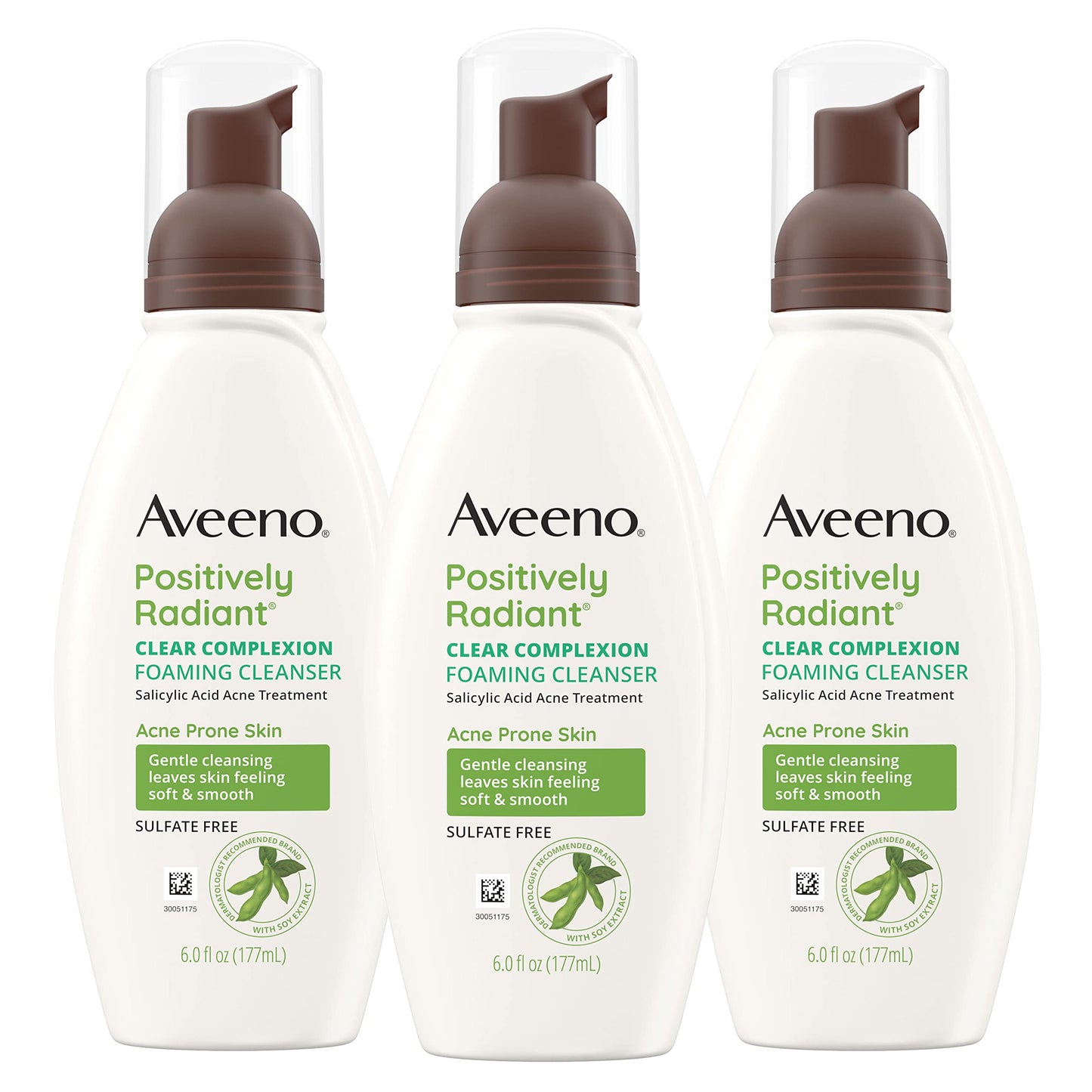 Aveeno Clear Complexion Foaming Oil-Free Facial Cleanser with Salicylic Acid Acne Medication for Breakout-Prone Skin & Soy Extracts, Hypoallergenic Beauty & Personal Care Aveeno
