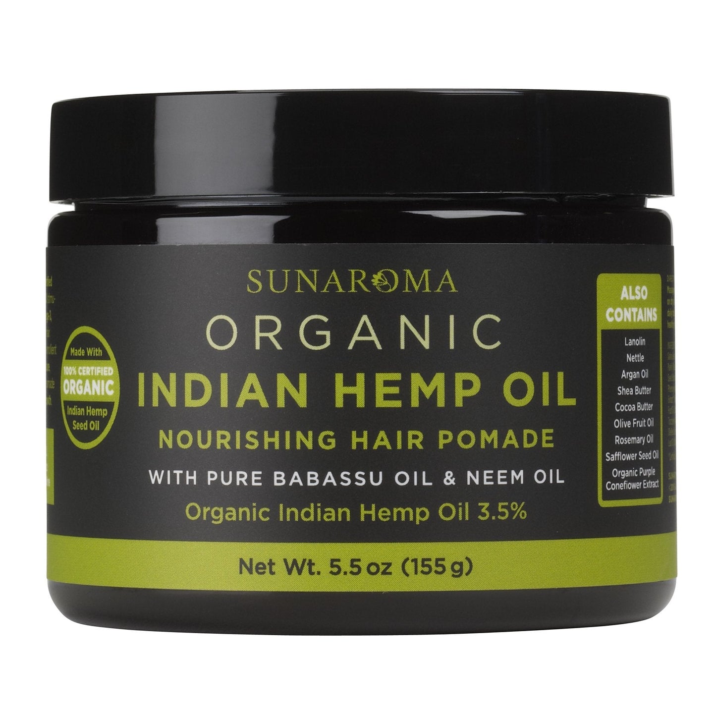 SUNAROMA Organic Hair Pomades (Indian Hemp Oil) Beauty & Personal Care SUNAROMA