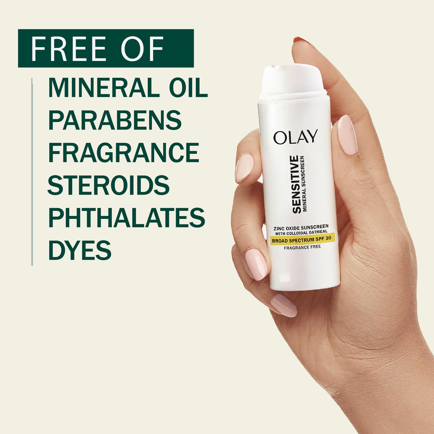 Olay Sensitive Mineral Sunscreen Zinc Oxide Sunscreen Broad Spectrum SPF 30 50 ml (1.7oz) Beauty & Personal Care Olay