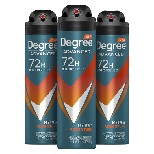 Degree Men Advanced Antiperspirant Deodorant Dry Spray Adventure 72-Hour Sweat and Odor Protection Deodorant For Men With MotionSense Technology, 3.8 Beauty and Personal Care Degree