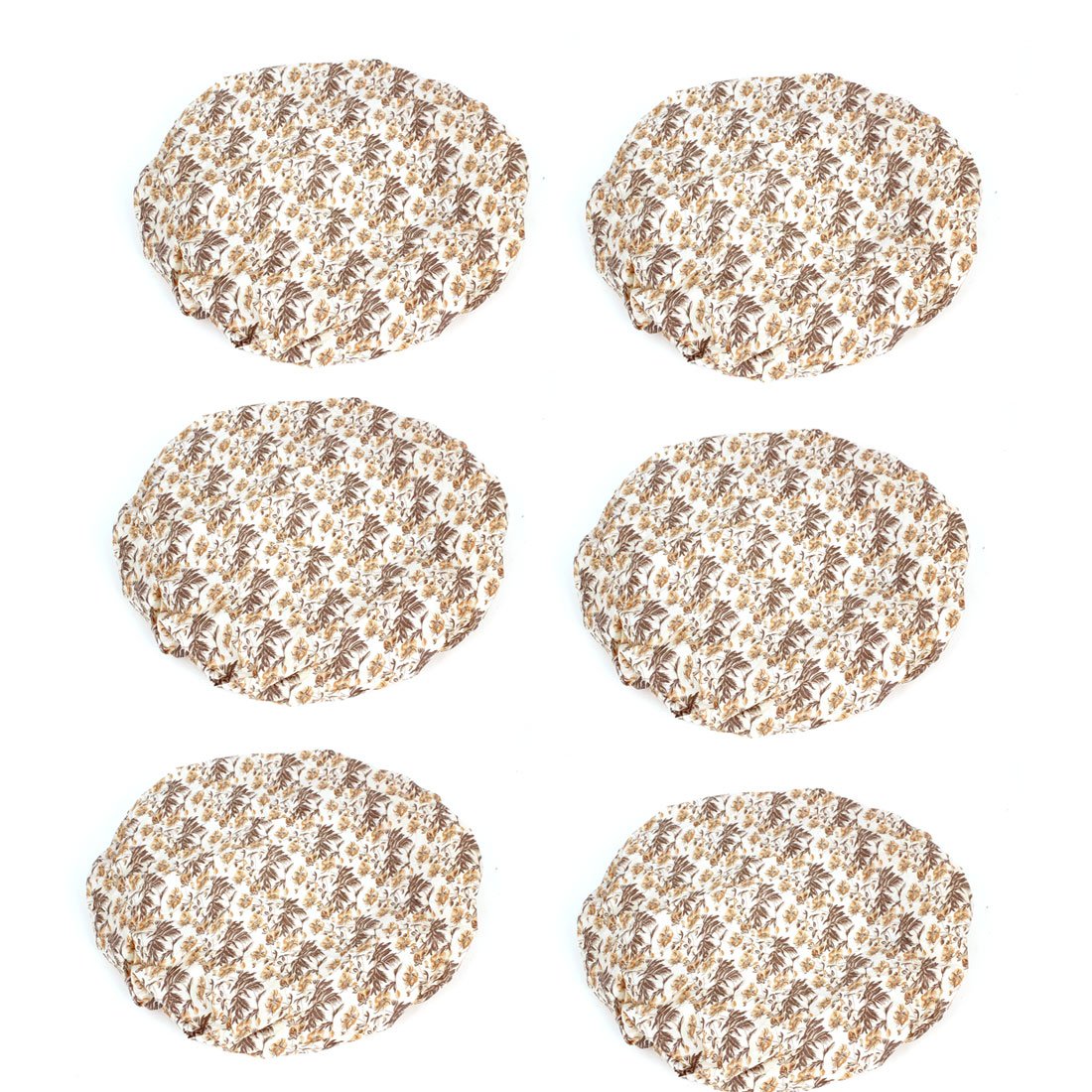 Ruilogod Woman Floral Pattern Waterproof Bath Shower Cap Hat Brown Beige 6 Pcs (id: e8e 606 5b4 49e 5a1 Beauty and Personal Care Ruilogod