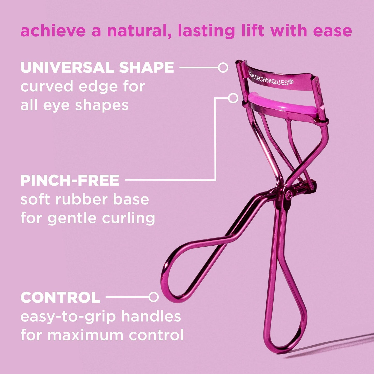 Real Techniques Miracle Eyelash Curler, Gentle Lash Tool for Lifted Lashes, Use with Mascara for Extra Volume, Travel-Size Lash Curler, Comfort Grip Beauty and Personal Care Real Techniques