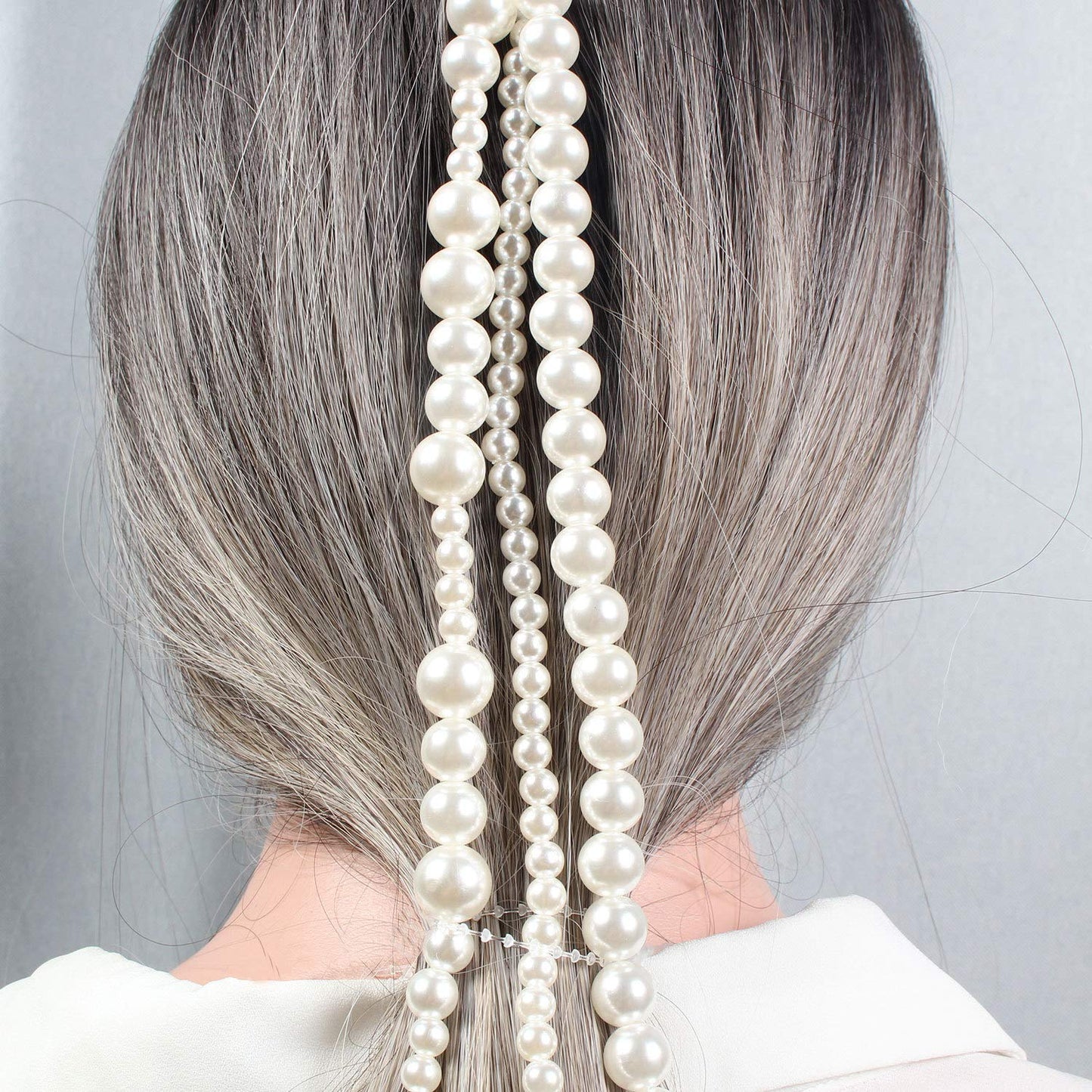 wekicici Hair Extension Chain Pearl Tassel Hair Chain with Clips Party Gatsby Fashion Wedding Hair Accessories for Women and Girls Beauty & Personal Care wekicici