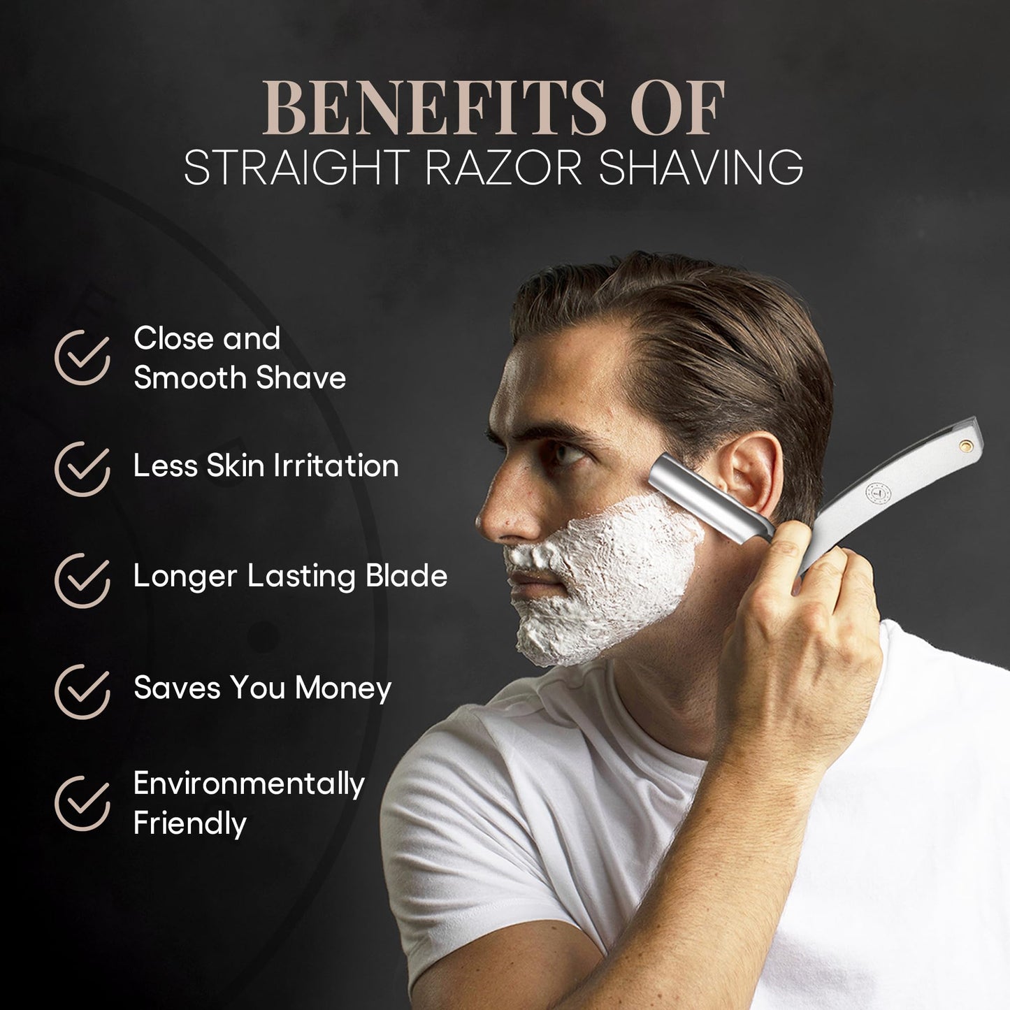 Naked Armor Merlin Straight Razor Kit, Straight Razor Shaving Kit for Men with Japanese Stainless Steel 7/8 Blade, Leather Strop, Shave Soap, Shaving Beauty and Personal Care Naked Armor