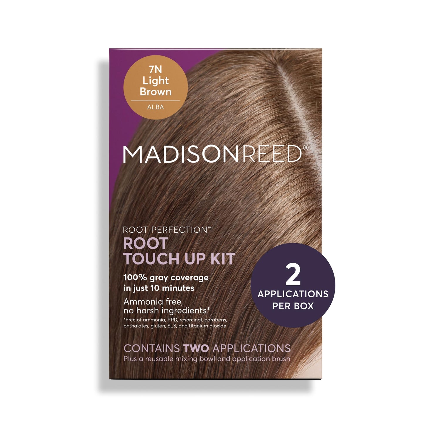 Madison Reed Root Perfection Root Touch Up Kit - 7N Alba Light Brown, 2 Permanent Applications, 100% Gray Coverage in 10 Min | PPD-Free Beauty & Personal Care Madison Reed