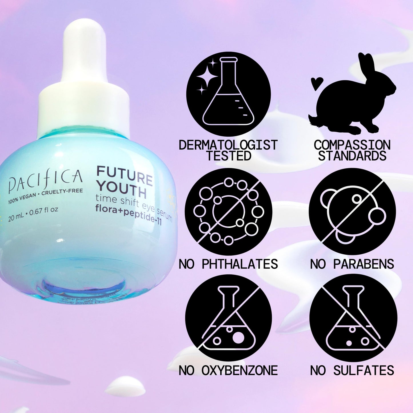 Pacifica Future Youth Time Shift Eye Serum - Peptide Eye Serum for Fine Lines & Dark Circles, Lifting & Firming Under Eye Treatment w/Flora + Beauty & Personal Care Pacifica