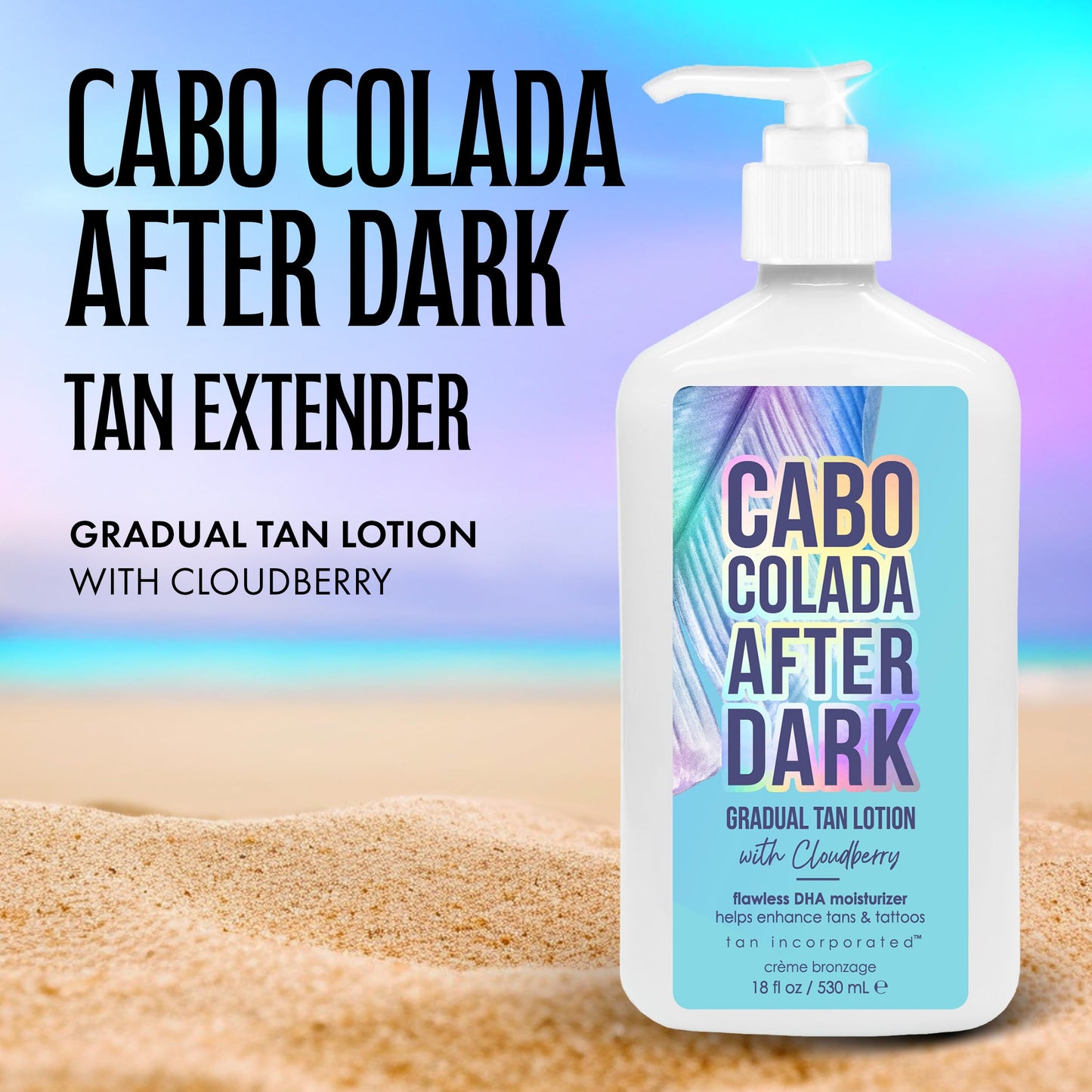 Brown Sugar Cabo Colada After Dark Gradual Tan Lotion & Tattoo Enhancer, Cloudberry with DHA Carrot Oil & Tigergrass, 18 Fl Oz Beauty & Personal Care Brown Sugar