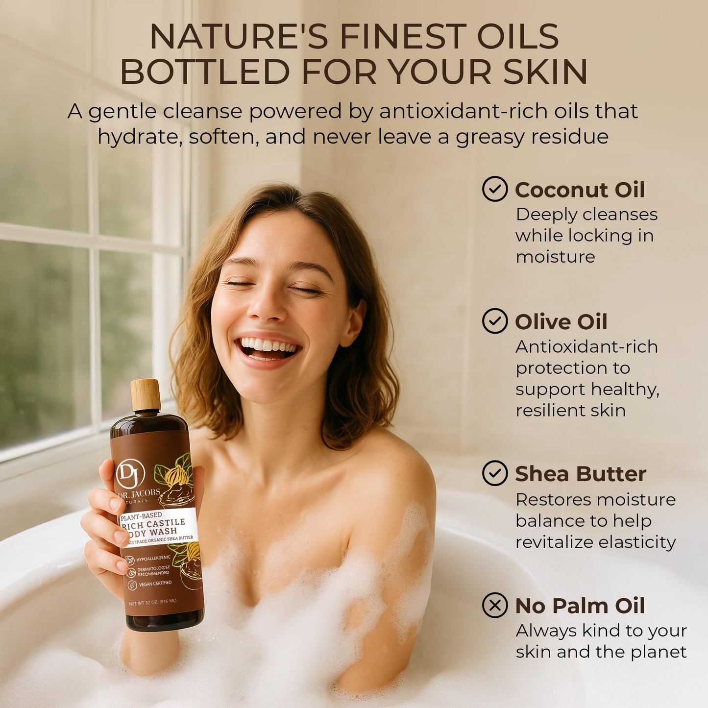 Dr. Jacobs Naturals Pure Castile Soap Liquid Body Wash, Shea Butter - Plant Based Soap Infused with Vitamin E and Aloe Vera to Moisturize Dry Beauty & Personal Care DR.JACOBS NATURALS
