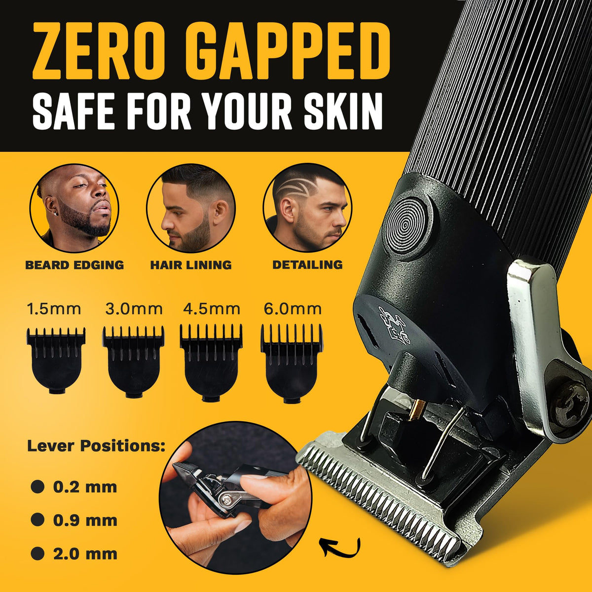 The Cut Buddy Trim Buddy, Cordless Beard & Hairline Trimmer with 4 Guards + Shaping Tool, Beginner-Friendly, Rechargeable, T-Blade Precision, As Seen