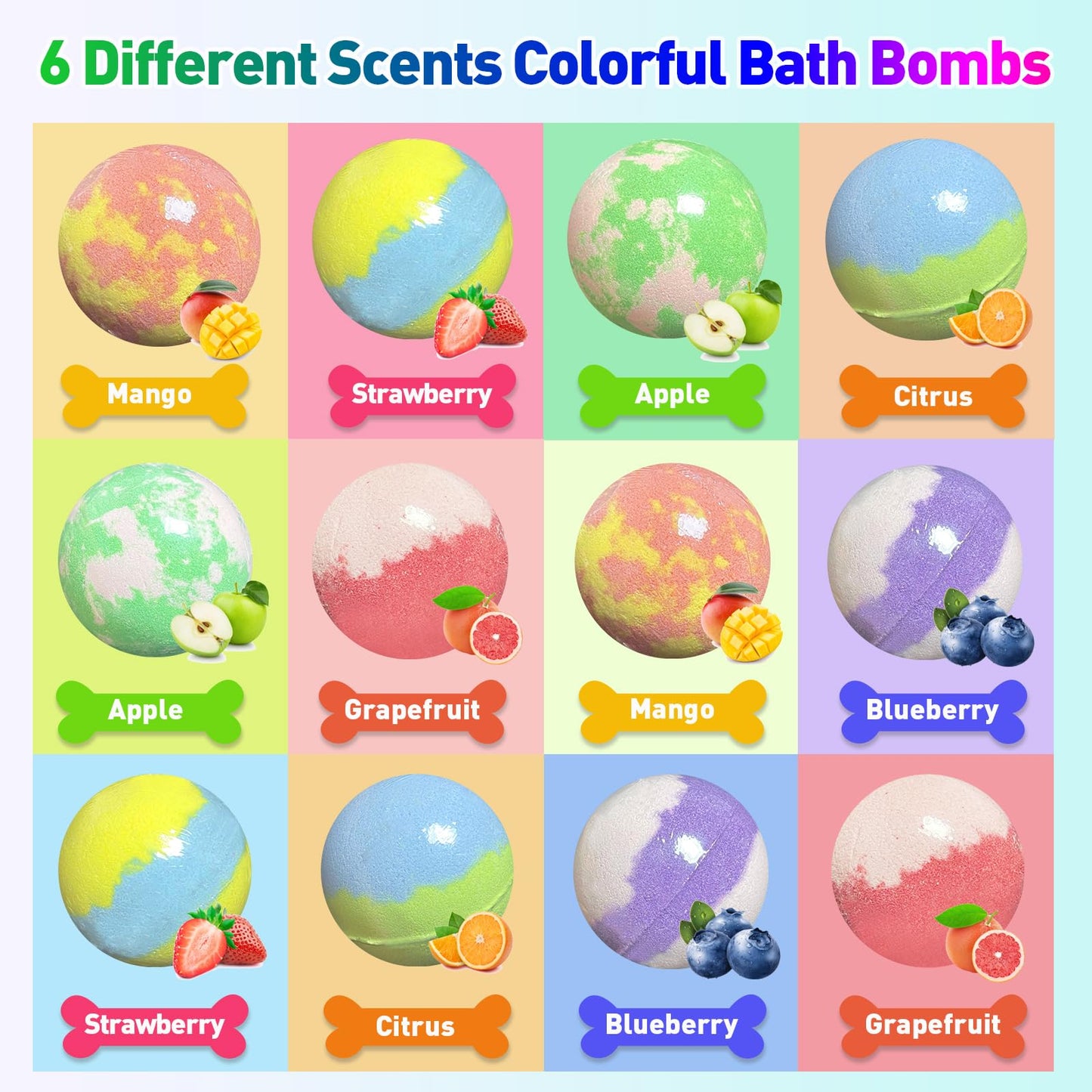 Bath Bombs for Kids with Surprise Inside, 12pcs Bath Bombs with Toys, Organic Colorful Bubble Bath Fizzy Ball, Birthday Gifts Set for Kids, Christmas Beauty and Personal Care Lisotera