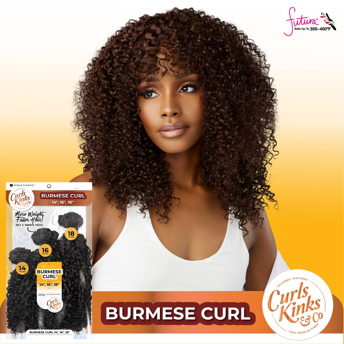 Sensationnel CKCO Synthetic Bundle-Burmese Curl,14 16 18 inch, S4/27