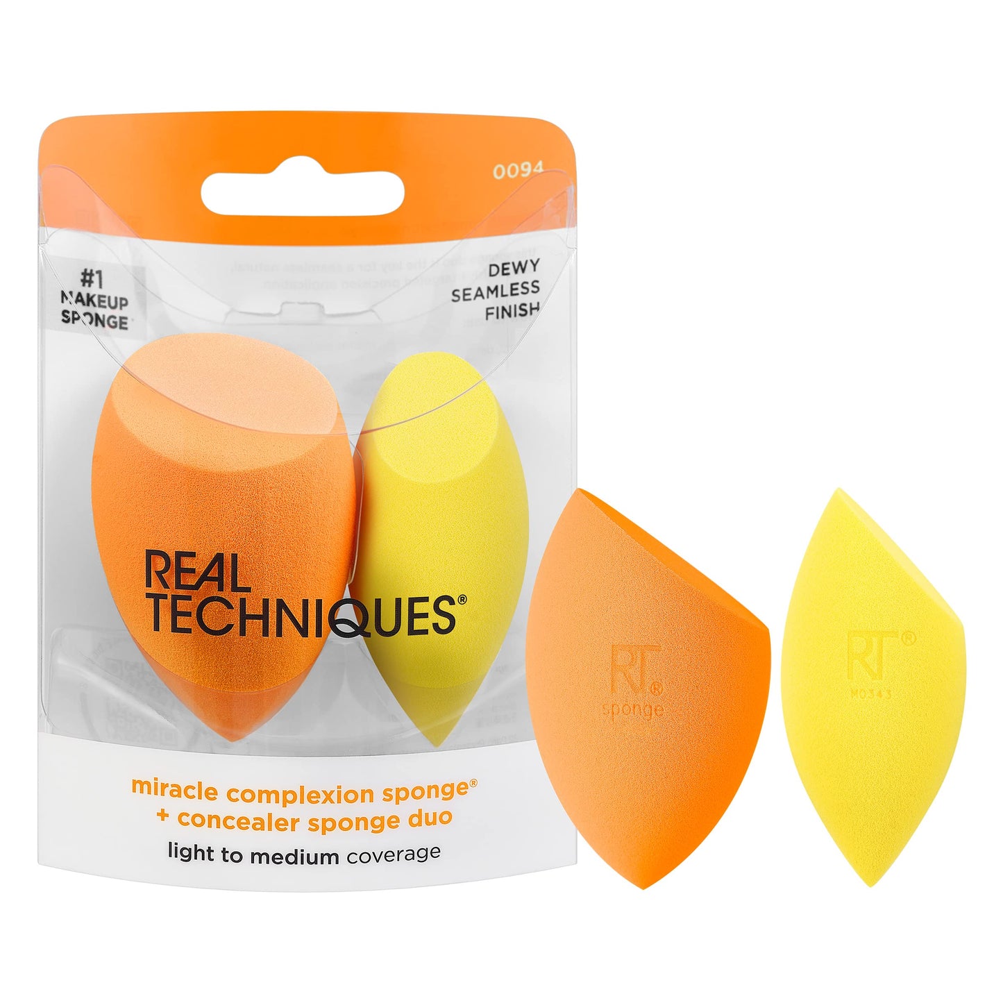 Real Techniques Miracle Complexion Sponge + Concealer Sponge Duo, Makeup Blending Sponges For Foundation & Concealer, Offers Light To Medium Coverage Beauty & Personal Care Real Techniques