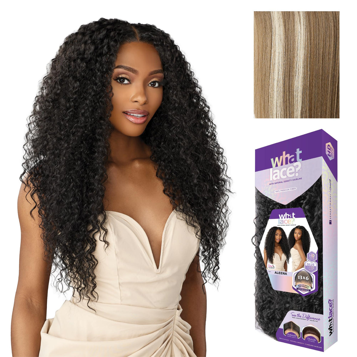 Sensationnel What Lace 13x6 Wig-Aleena, BALAYAGELIGHTASHBLONDE