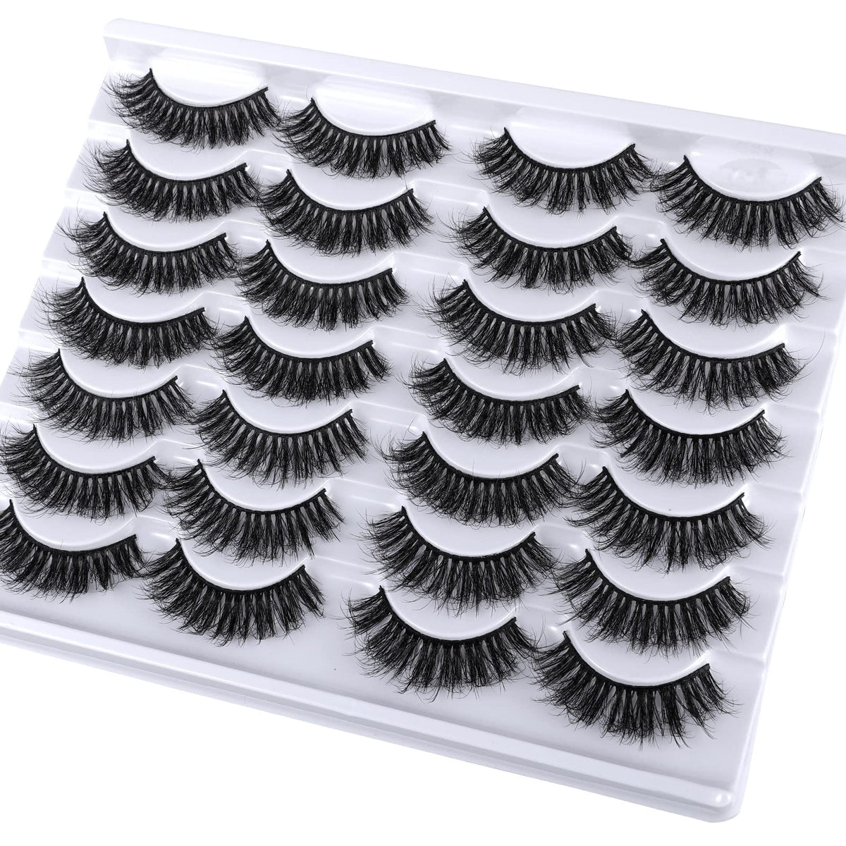Mebver Lashes Eyelashes 8D Fluffy False Eyelashes Wispy Faux Mink Lashes Light Weight Fake Eyelashes Cat Eye Lashes 14 Pairs Pack Beauty & Personal Care Mebver