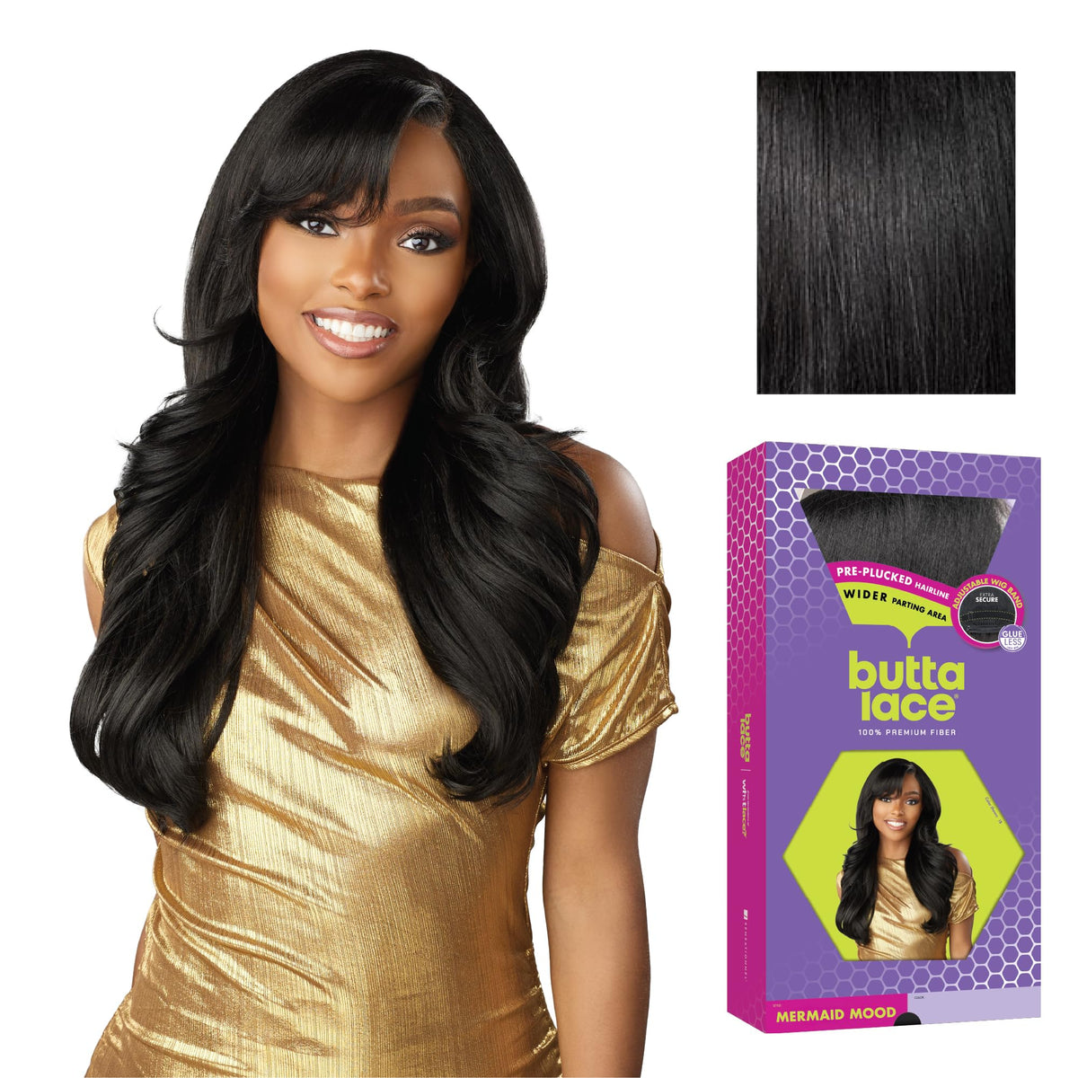 Sensationnel Butta LaceWig-Mermaid Mood, 1 JETBLACK