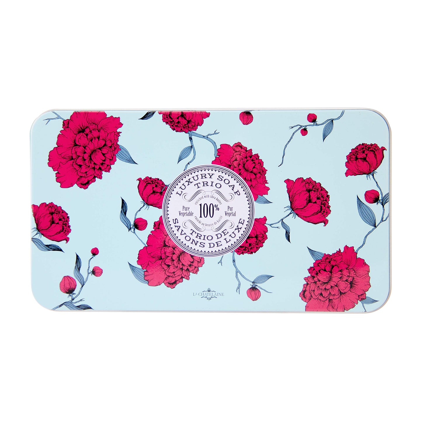 La Chatelaine Luxury Bar Soap Trio Gift Set Tin | Made in France | Natural and Organic | Shea Butter Formula | 3 x 7 oz / 200g -Aqua Soap Trio Beauty & Personal Care La Chatelaine