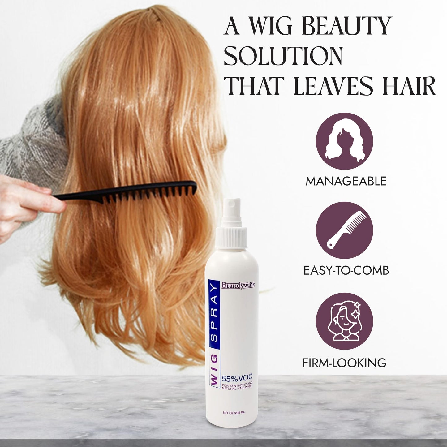 Brandywine Non-Aerosol Wig Spray for Synthetic & Natural Hair Wigs, Hairpieces & Extensions - 3 Pack Beauty & Personal Care Brandywine