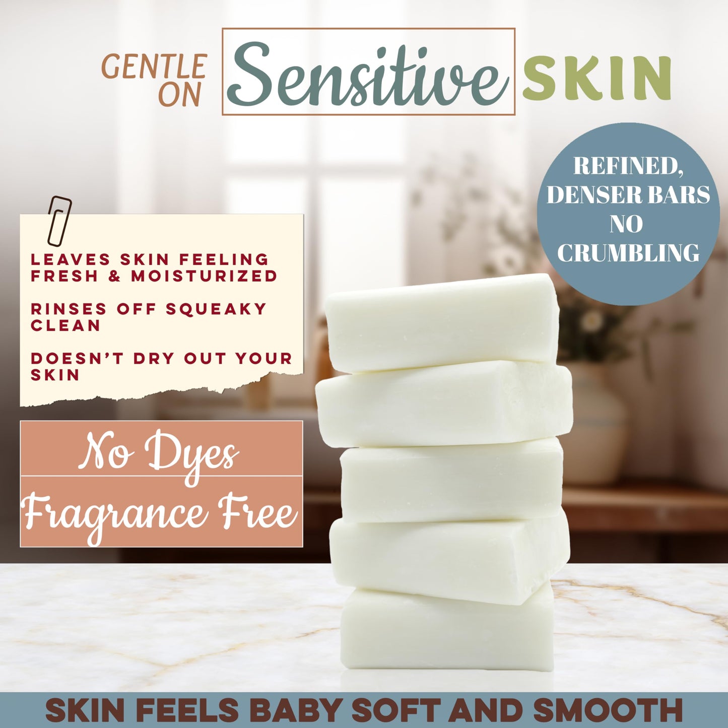 Amish Farms Fragrance-Free Bar Soap Bar w/All Natural Bentonite Clay | Made in USA, Vegan Moisturizing for Sensitive Skin | Women & Mens Face & Body Beauty & Personal Care Amish Farms