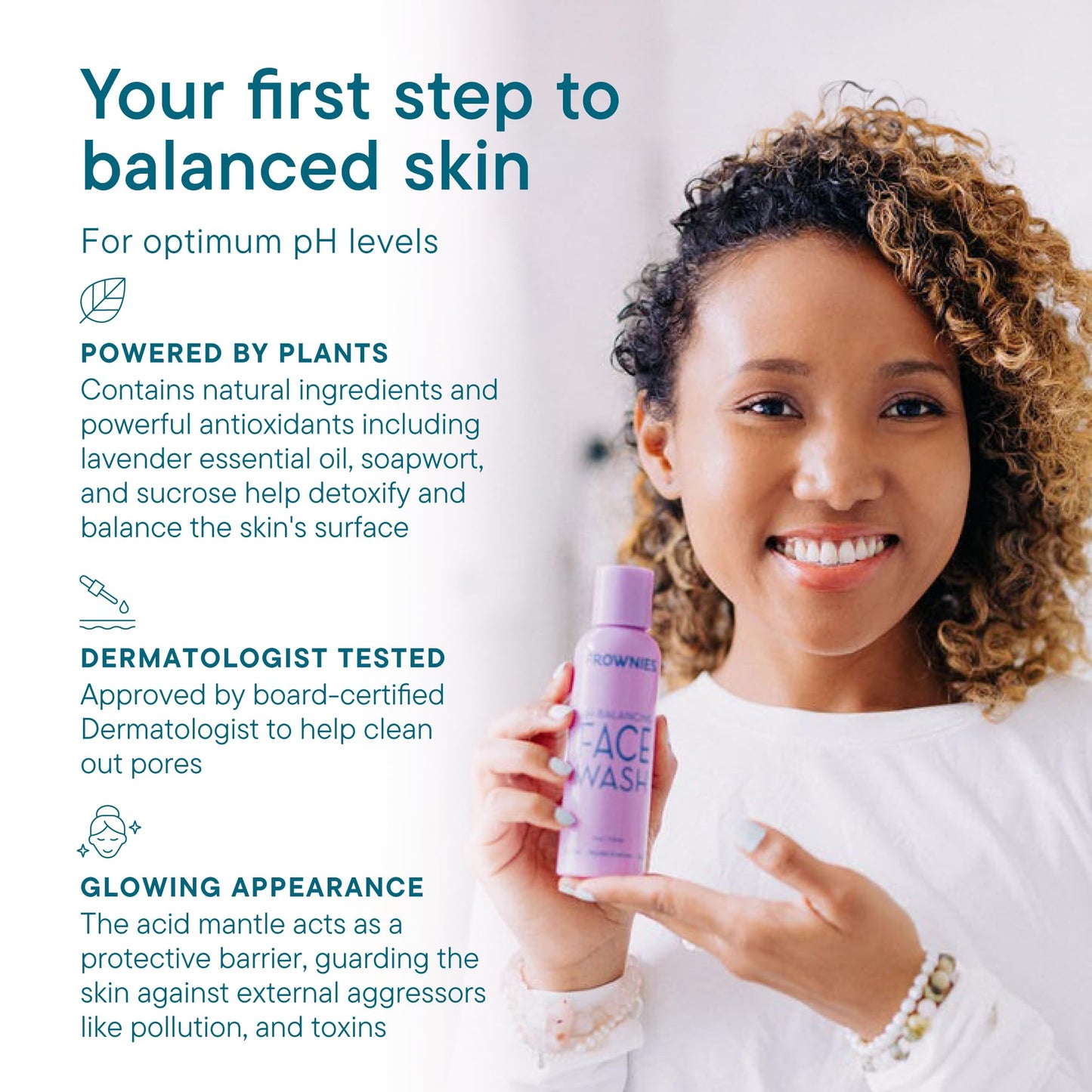 Frownies pH-Balancing Face Wash - Deep & Gentle Cleansing Face Wash with Moisture Retention - For Balancing and Exfoliating Action - Suitable for All Beauty & Personal Care Frownies