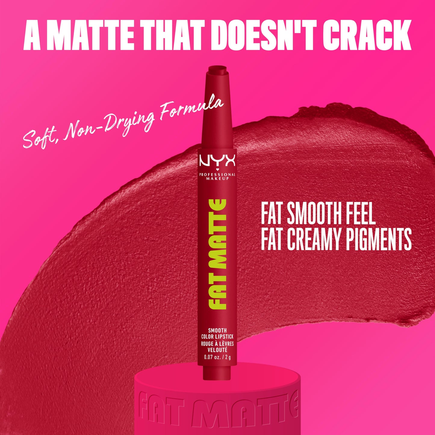 NYX PROFESSIONAL MAKEUP Fat Matte Lipstick, Pigmented, Smoothing, & Non-Drying Lip Crayon, Long Lasting Lip Makeup, Vegan & Cruelty Free - Scarlet Beauty & Personal Care NYX PROFESSIONAL MAKEUP