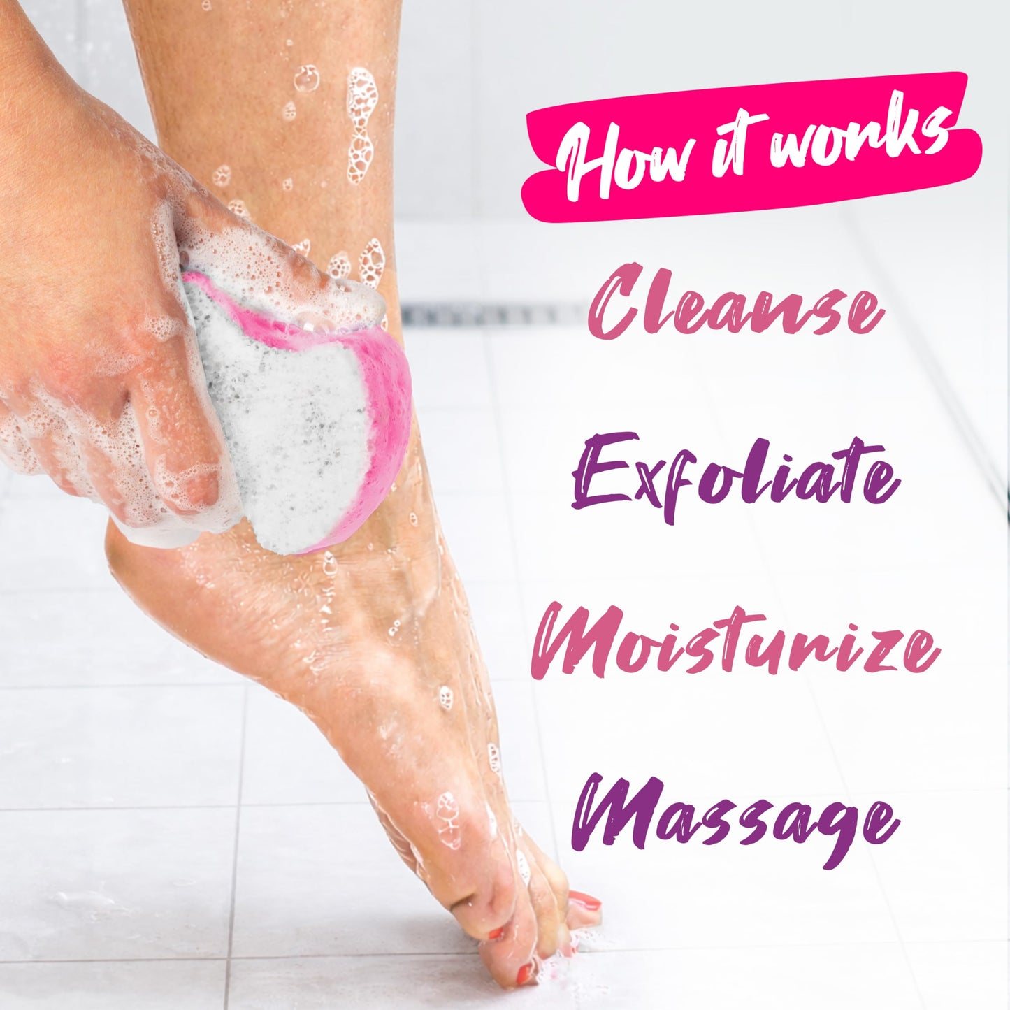 Spongeables Pedi Scrub Foot Exfoliating 20+ Wash Sponge, Lavender Tea Tree Oil, 2 Count Beauty and Personal Care Spongeables