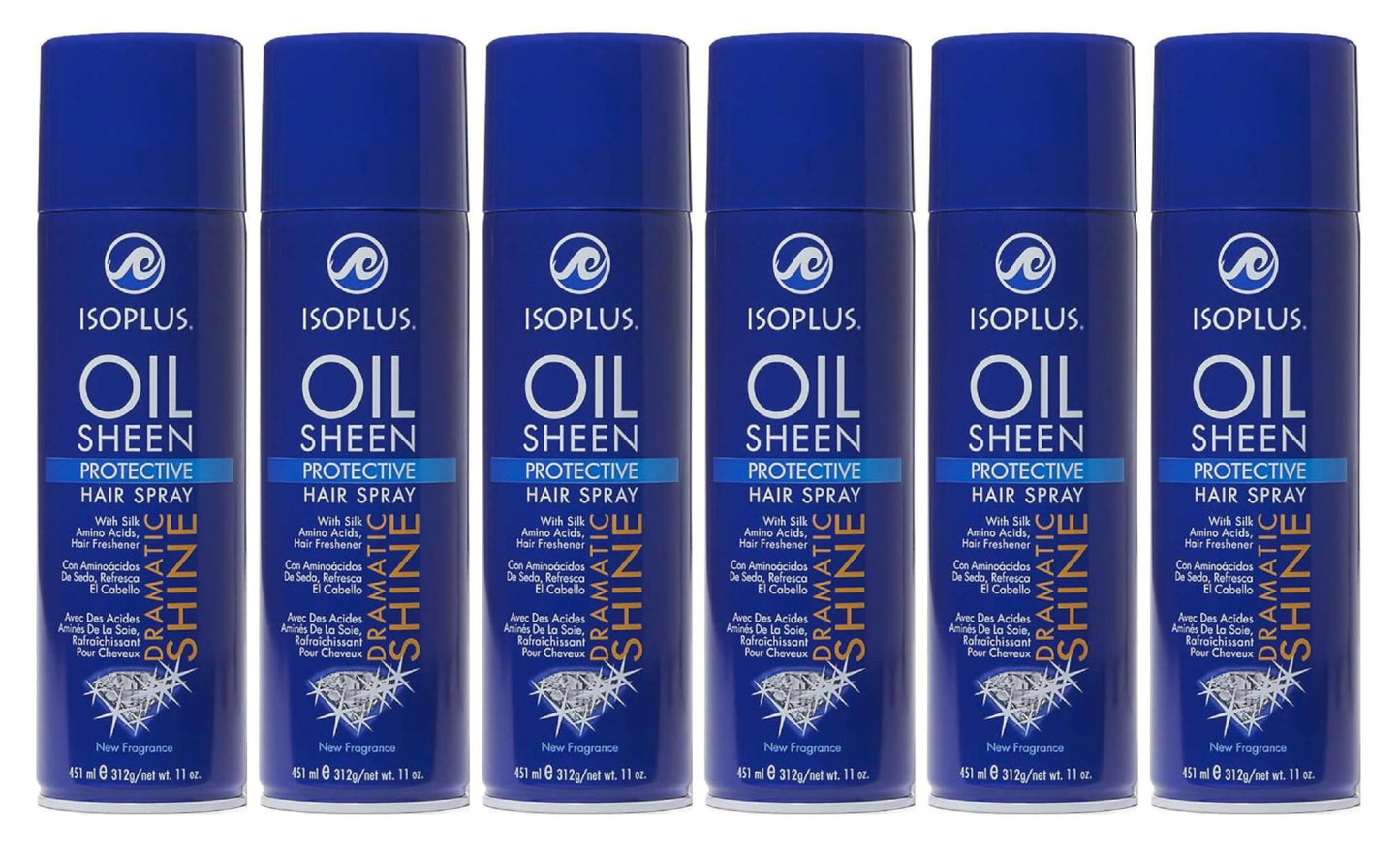 Isoplus Oil Sheen Hairspray 11oz. Aero (6 Pack) Beauty & Personal Care DDI