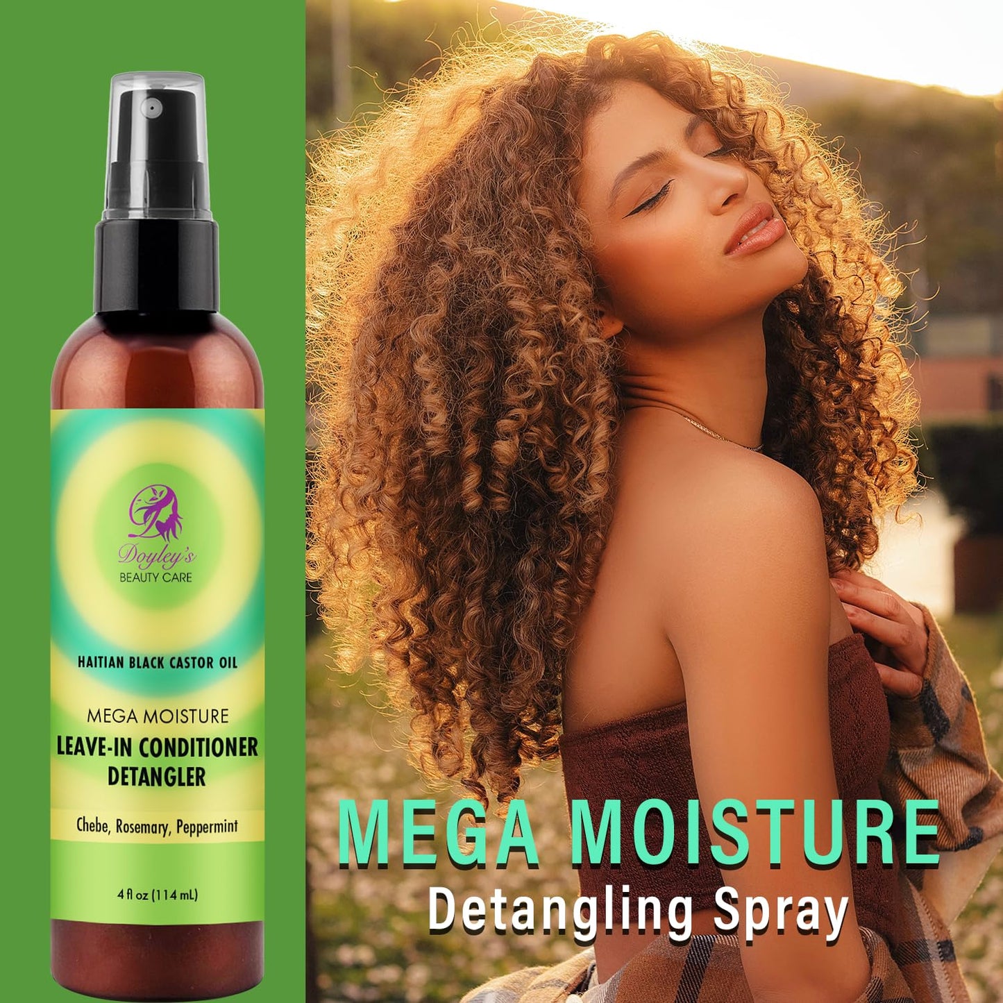 Doyley's Haitian Black Castor Oil Vegan Moisturizing Shampoo Bar 5oz and Mega Moisture Leave-In Conditioner Detangler 4oz Bundle | Hair Growth Beauty & Personal Care Doyley's Beauty Care