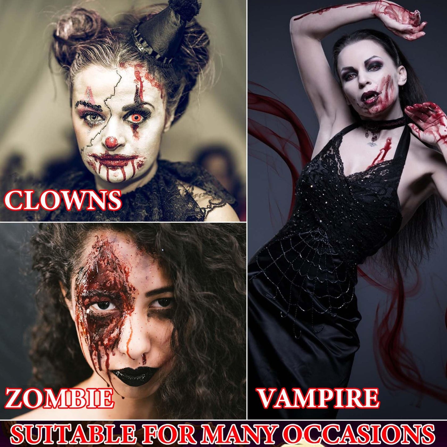 Fusang 2 PCS Fake Blood Spray,Halloween Fake Blood Washable Realistic Special Effects Zombie Vampire Costume Makeup & Dress Up,SFX Makeup Fake Liquid Beauty & Personal Care Fusang