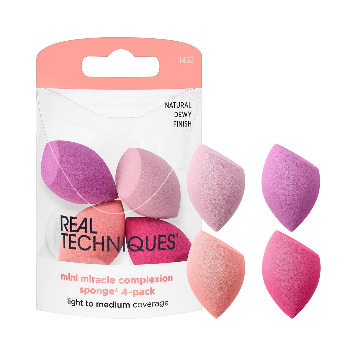 Real Techniques Mini Miracle Complexion Sponge for Makeup, 4 Count