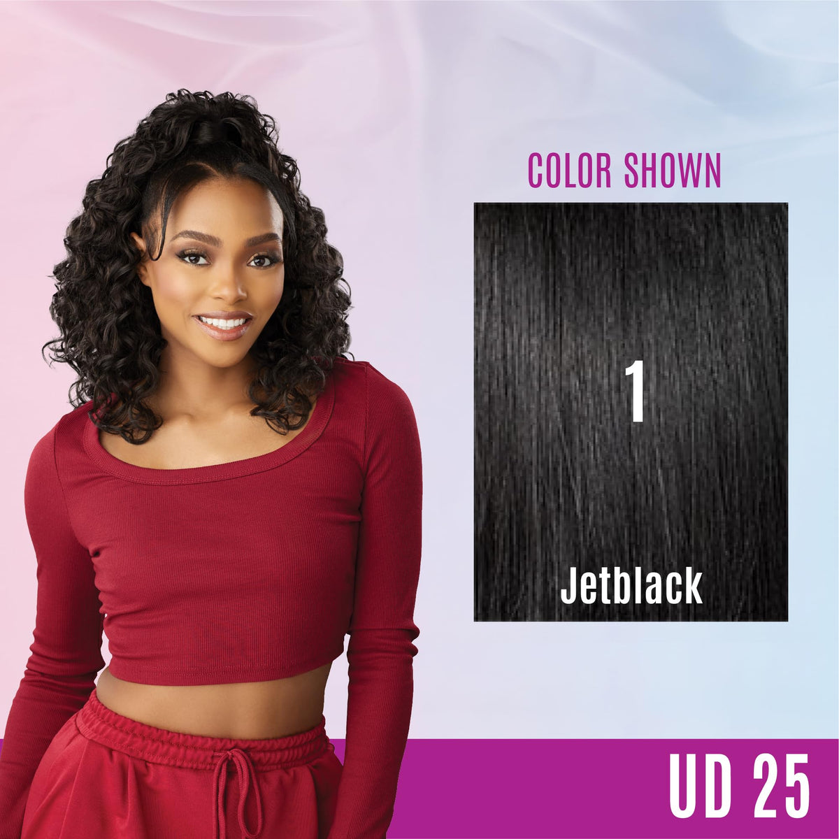 Sensationnel Instant Updown Halfwig Pony-Iud 25, 1 JETBLACK