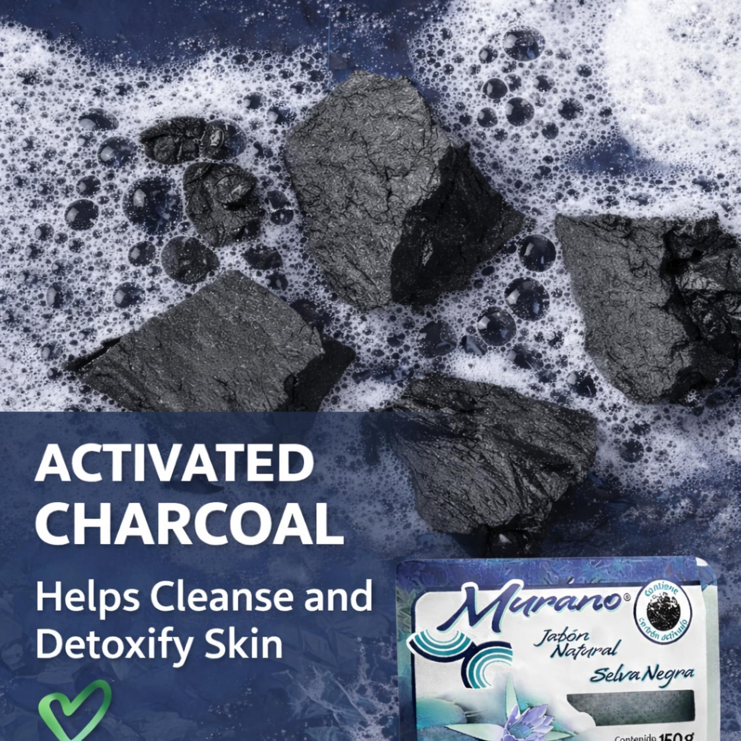 Murano Activated Charcoal Soap Bar Pack of 3 - Deep Cleansing Face & Body Soap for Oily & Acne-Prone Skin - Detoxifying, Oil Control, Pore Purifying Beauty & Personal Care Five Brothers Products