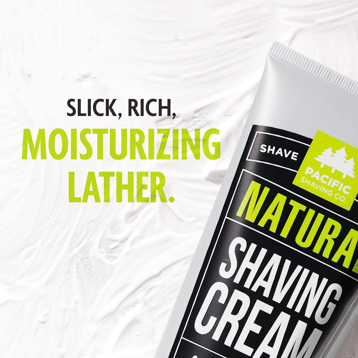 Pacific Shaving Company Natural Shaving Cream - Shea Butter + Vitamin E Shave Cream for Hydrated Sensitive Skin - Clean Formula for a Smooth Beauty & Personal Care Pacific Shaving Company