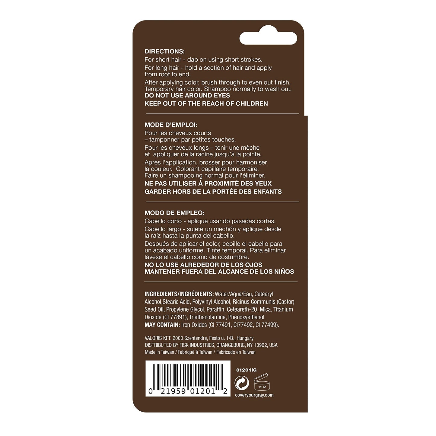 Cover Your Gray Pro-Growth Hair Touch-up with Castor Oil - Dark Brown Beauty & Personal Care Cover Your Gray