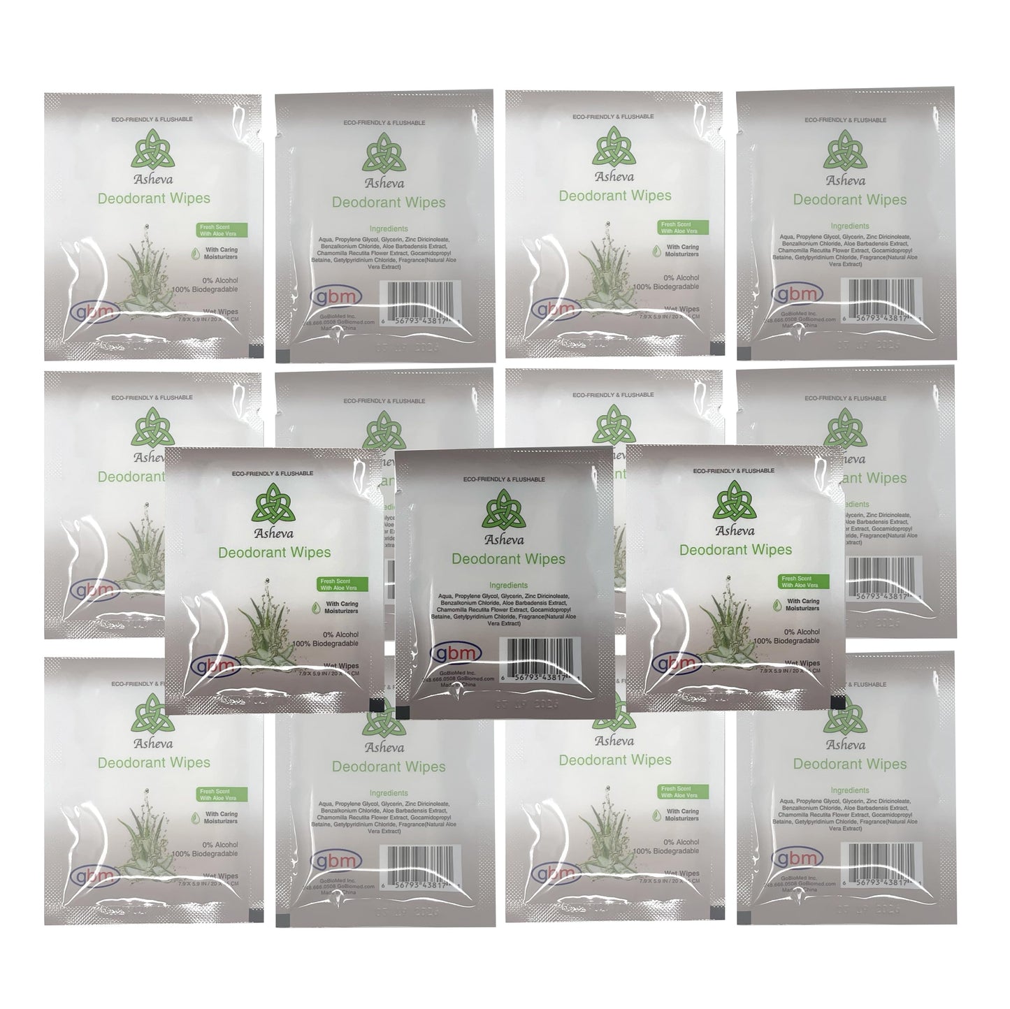 Asheva - Individually Packaged Deodorant Wipes - Box of 15 Wipes (Fresh Scent) Beauty and Personal Care GBM