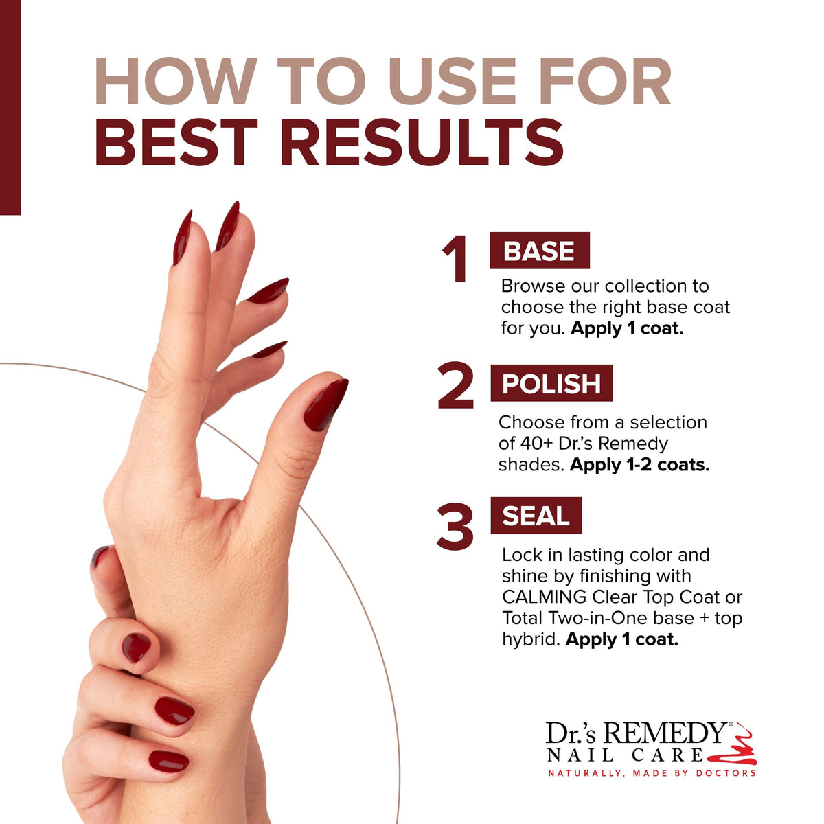 Dr’s Remedy Enriched Nail Polish: Non Toxic, All Natural, and Organic - Doctor Formulated: Strengthens, Restores, Heals, and Protects '24-Free' Beauty & Personal Care Dr.'s Remedy