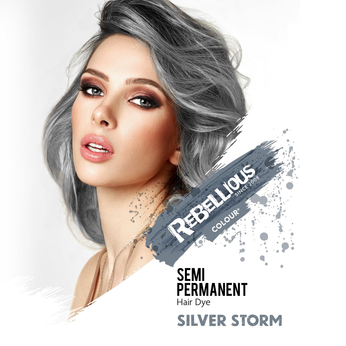 Rebellious Colours 100% Vegan Semi Permanent Hair Dye Colour 70ml (Silver Storm) Beauty & Personal Care PaintGlow