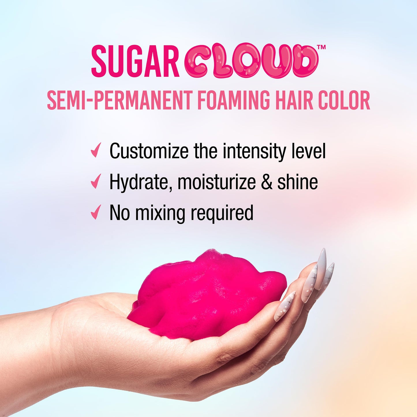 Punky Sugar Cloud Semi-Permanent Foam Hair Color, Candyfloss - Vibrant Hair Dye for Long-Lasting Color, Easy Application Foam Hair Dye, 6 Fl Oz Beauty & Personal Care Punky