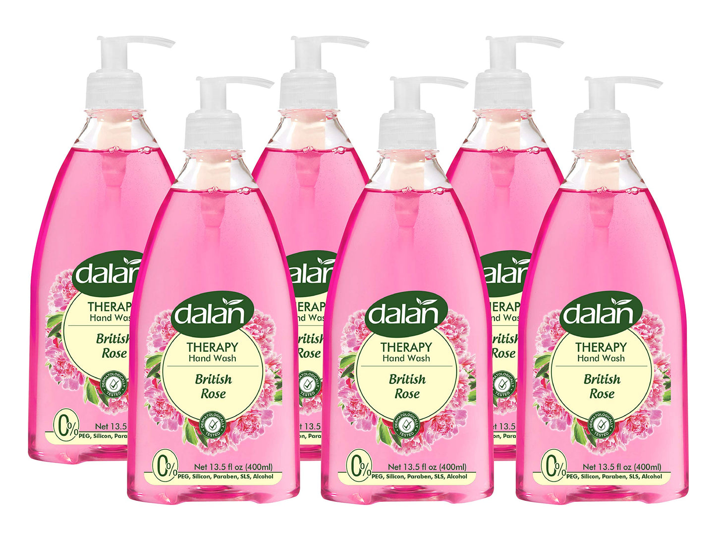 Dalan Therapy British Rose Ultra Moisturizing Liquid Hand Soap for Normal and Dry Hands Fresh Clean and Soft Feeling (13.5 Fl Oz / 400 mL (Pack of 6)) Beauty & Personal Care Dalan