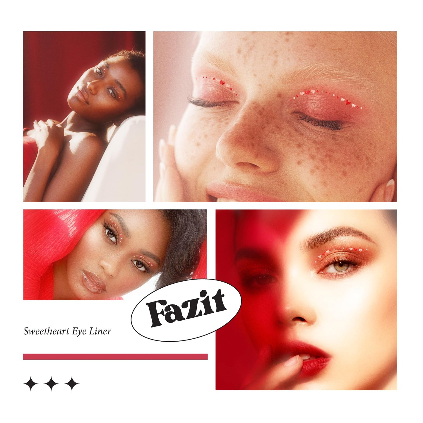 Fazit Makeup Patches - Sweetheart Wing Eyes - Glow Up Make-Up Patches - Cute Glitter Makeup Accessories for Women - Cosmetic Glitter for Face Beauty & Personal Care Fazit