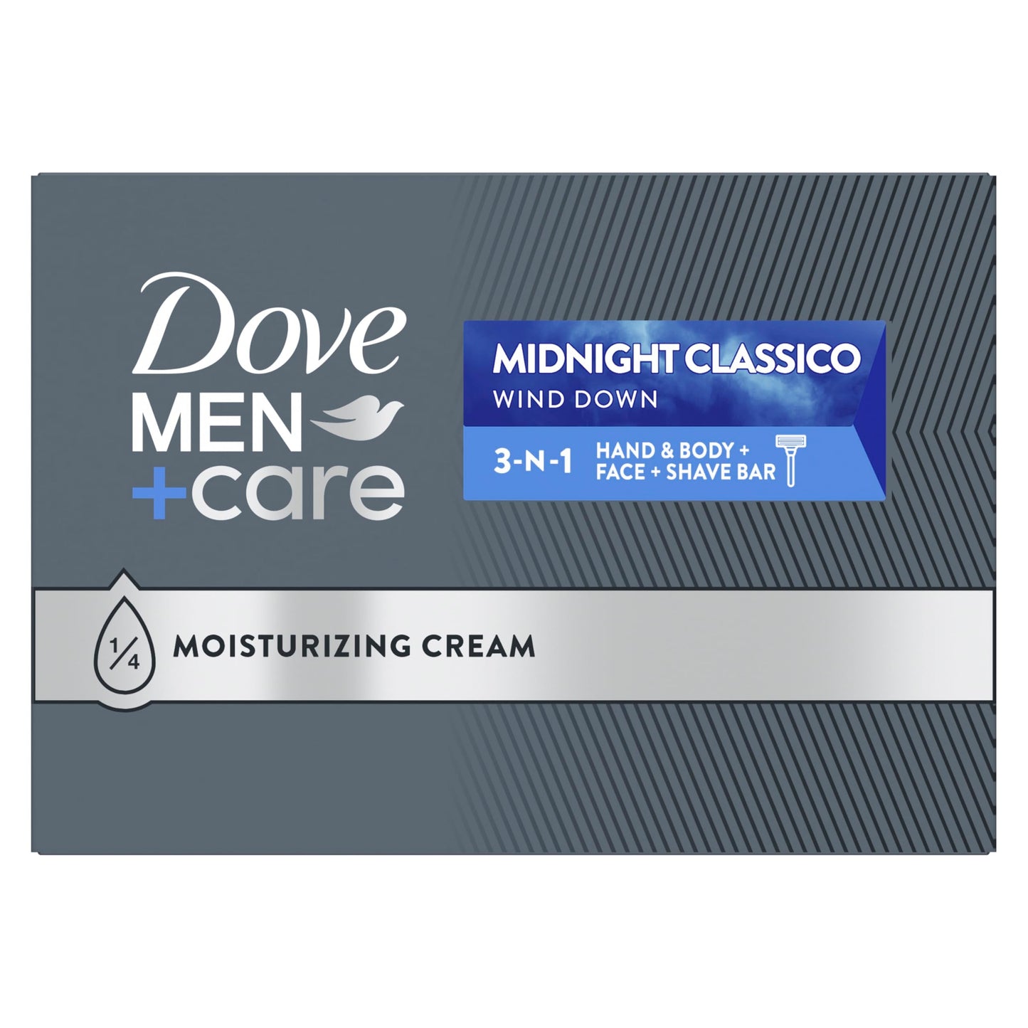 DOVE MEN + CARE Hand & Body Face + Shave Bar Midnight Classico 10 count For Hydrated, Smooth Skin 3.75 oz Beauty & Personal Care DOVE MEN + CARE